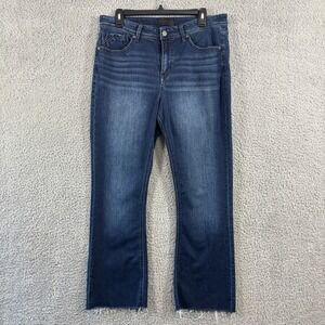 Buckle Black Curvy Bootcut Jeans Dark Wash Raw Hem 32x30